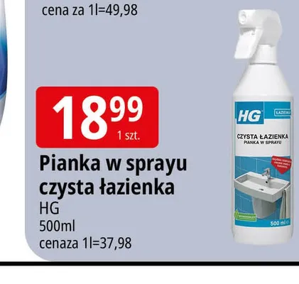 Pianka w sprayu czysta łazienka HG promocja w Leclerc