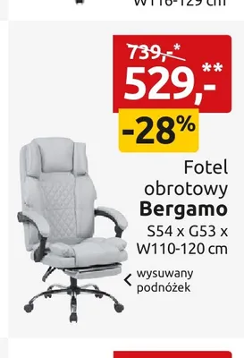 Fotel obrotowy Bergamo promocja w Black Red White