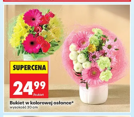 Bukiet w kolorowej osłonce promocja w Biedronka