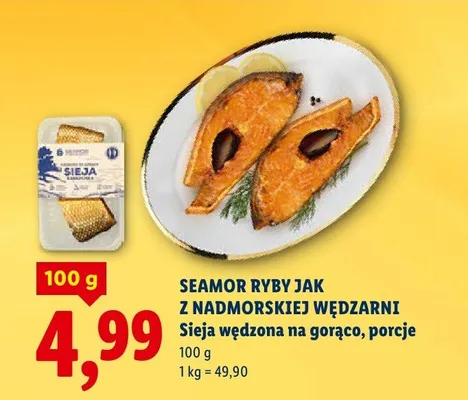 Sieja wędzona na gorąco, porcje promocja w Lidl