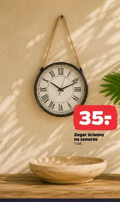 Zegar ścienny na sznurze promocja w Netto