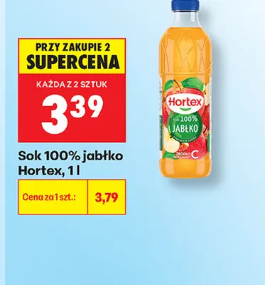 Sok jabłko Hortex 100% promocja w Biedronka
