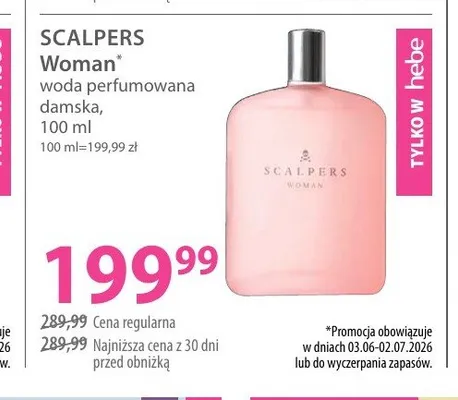 Woda perfumowana damska Scalpers Woman promocja w Hebe