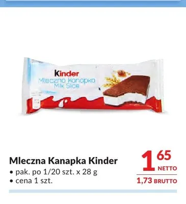 Mleczna Kanapka Kinder promocja w Makro
