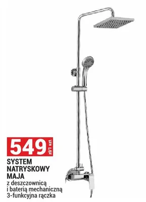 System natryskowy z deszczownicą i baterią mechaniczną 3-funkcyjna rączka promocja w Merkury Market