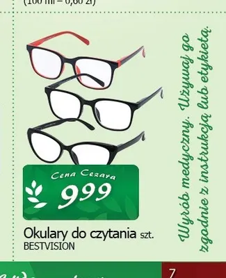 Okulary do czytania Bestvision promocja w CEZAR Delikatesy