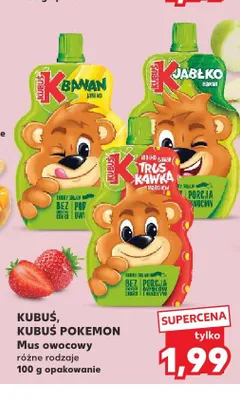 Mus owocowy Kubuś Pokemon Truskawka promocja w Kaufland