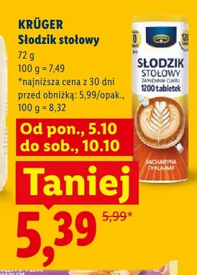 Słodzik stołowy Krüger promocja w Lidl