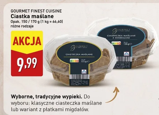 Ciastka maślane klasyczne Gourmet Finest Cuisine promocja w Aldi