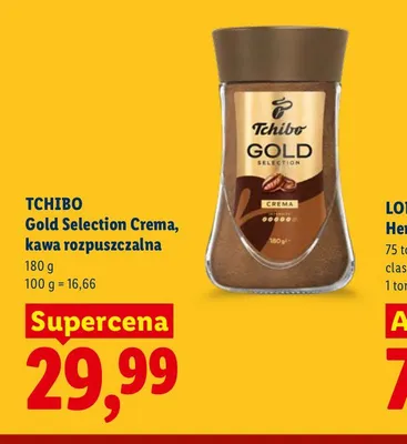 Kawa rozpuszczalna Tchibo Gold Selection Crema promocja w Lidl