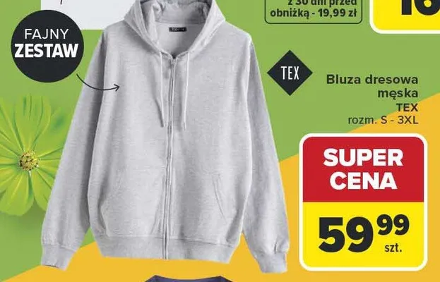 Bluza dresowa męska promocja w Carrefour