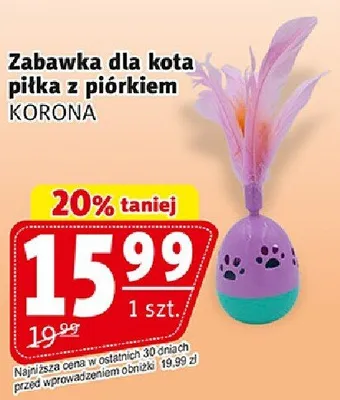 Zabawka dla kota piłka z piórkiem promocja w Prim Market