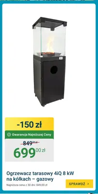 Ogrzewacz tarasowy 4iQ na kółkach gazowy promocja w ERLI