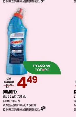 Żel do WC Domofix promocja w Drogerie Natura