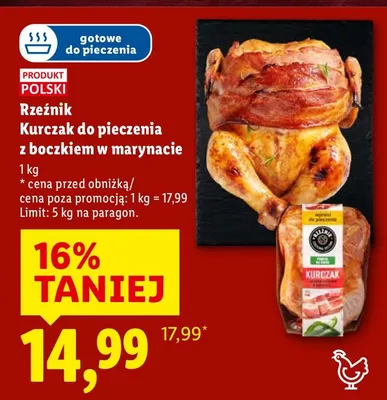 Kurczak do pieczenia z boczkiem w marynacie promocja w Lidl