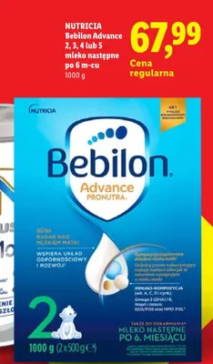 Mleko następne Bebilon Advance 5 po 6 m-cu promocja w Lidl
