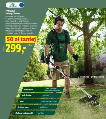 Kosa spalinowa Parkside 2w1 promocja w Lidl