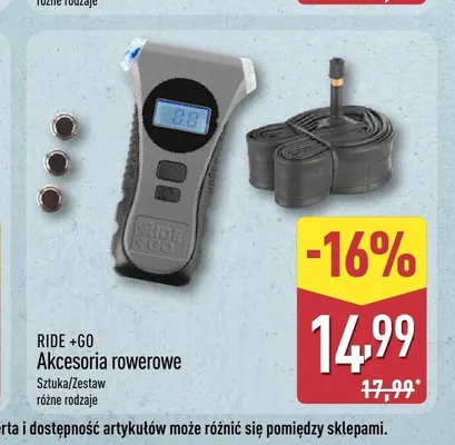 Akcesoria rowerowe elektroniczny miernik ciśnienia Ride +Go promocja w Aldi