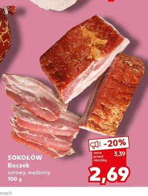 Boczek surowy wędzony Sokołów promocja w Kaufland