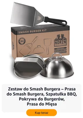 Zestaw do Smash Burgera NORZN Brothers Prasa do Smash Burgera Szpatułka BBQ Pokrywa do Burgerów Prasa do Mięsa promocja w Amazon