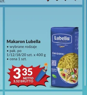 Makaron świderki Lubella promocja w Makro