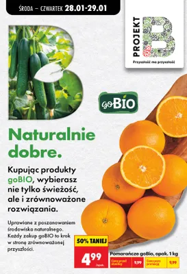 Pomarańcze goBio promocja w Biedronka