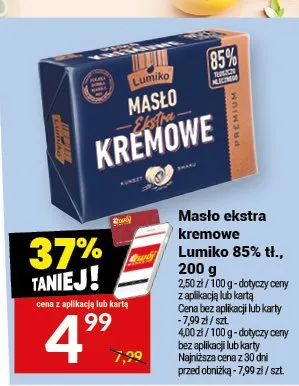 Masło ekstra kremowe 85% tł. promocja w Twój Market