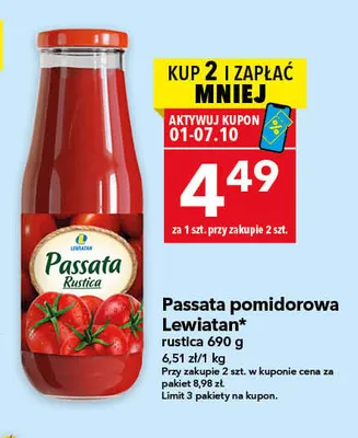 Passata pomidorowa rustica Lewiatan promocja w LEWIATAN