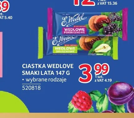 Ciastka Wedlove gruszkowe E.Wedel Smaki Lata promocja w Selgros