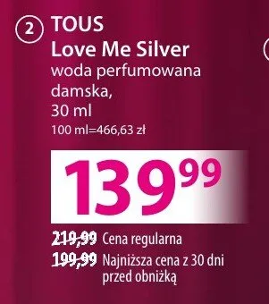 Perfumy TOUS Love Me Silver woda perfumowana damska promocja w Hebe