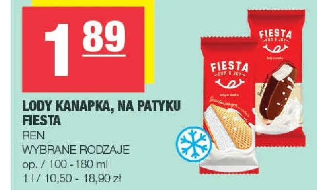 Lody kanapka, na patyku promocja w SPAR