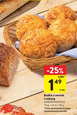 Bułka z serem i cebulą Vandemoortele promocja w Intermarche