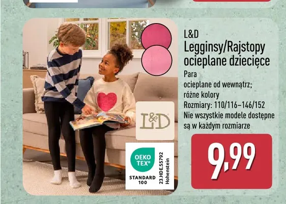 Legginsy ocieplane dziecięce L & D promocja w Aldi
