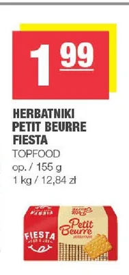 Herbatniki Petit Beurre Fiesta Topfood promocja w SPAR