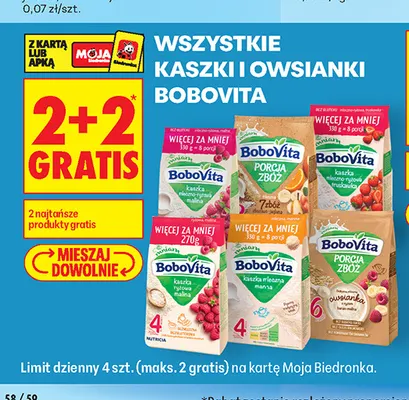 Kaszki i owsianki BoboVita promocja w Biedronka