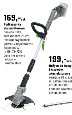 Nożyce do trawy i krzewów akumulatorowe promocja w OBI