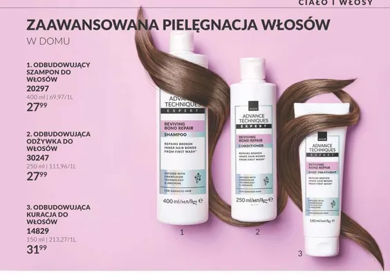 Odbudowujący szampon do włosów Advance Techniques promocja w AVON