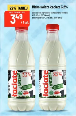 Mleko świeże Łaciate 3,2% promocja w POLOmarket