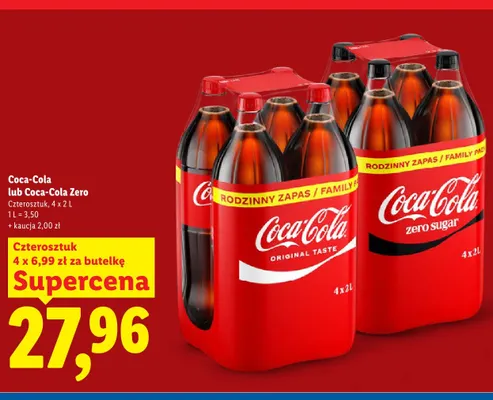 Napój gazowany Coca-Cola 4-pak promocja w Lidl