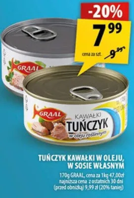 Tuńczyk kawałki w oleju, w sosie własnym promocja w Arhelan