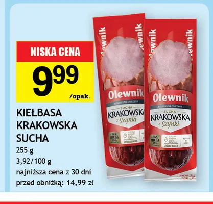 Kiełbasa krakowska sucha Olewnik promocja w Gram Market