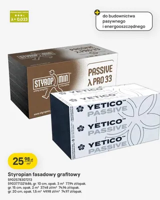 Styropian fasadowy grafitowy 10 cm promocja w Castorama