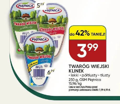 Twaróg wiejski klinek półtłusty Piątnica promocja w Chata Polska