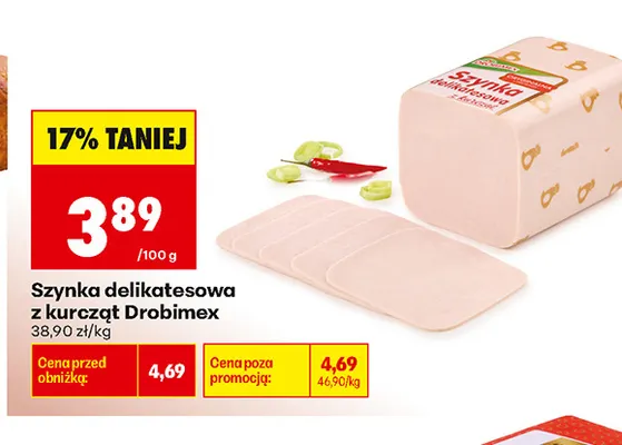 Szynka delikatesowa z kurcząt Drobimex promocja w Biedronka