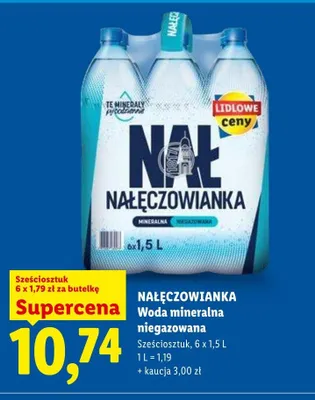 Woda mineralna niegazowana NAŁĘCZOWIANKA 6-pak 1,5l promocja w Lidl