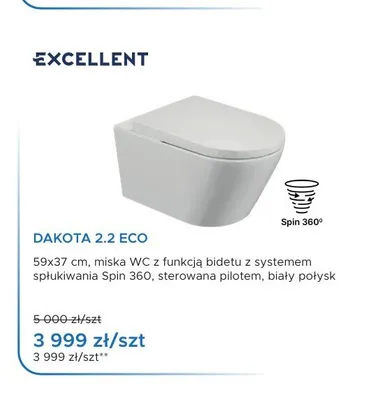 Miska WC Excellent Dakota 2,2 Eco promocja w Blu Salony Łazienek