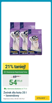 Żwirek dla kota Cat Walk lawendowy promocja w ERLI