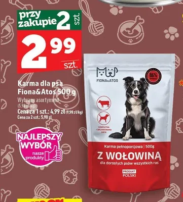 Karma dla psa Fiona & Atos z wołowiną promocja w TOPAZ