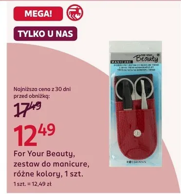 Zestaw do manicure For Your Beauty różne kolory promocja w Rossmann