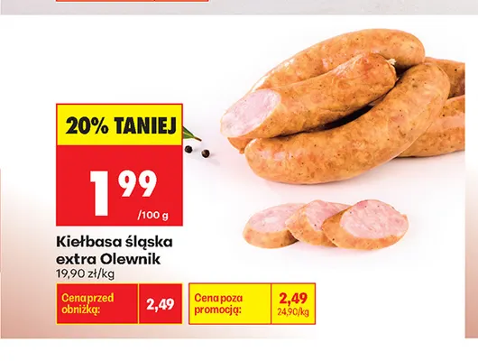 Kiełbasa śląska extra Olewnik promocja w Biedronka